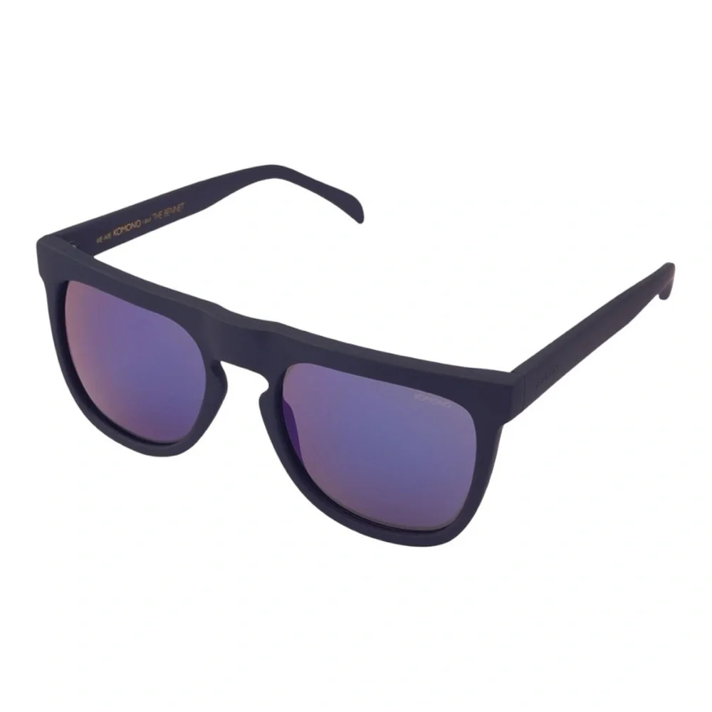 KOMONO Bennet Midnight Blue Rubber Sunglasses NWT